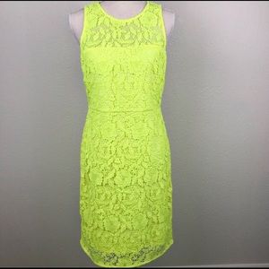 J. Crew Lace Sheath Dress Bright Yellow